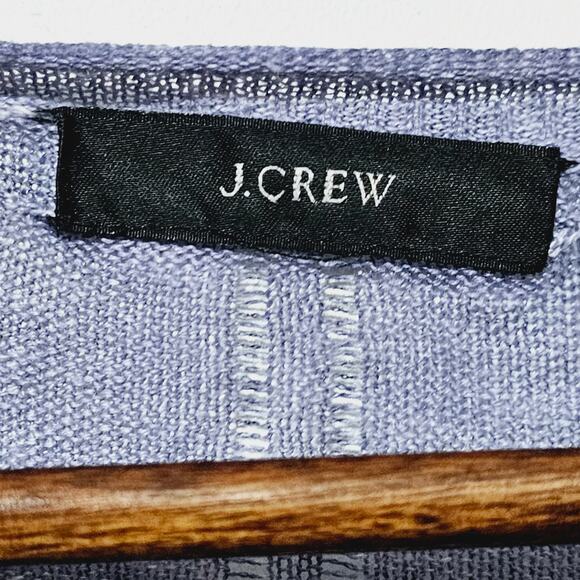 J. Crew 100% Linen Top Women's Size L Purple Boxy Coastal Beach - Picture 4 of 7